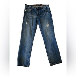 Akademiks Jeans Medium Blue 100% Cotton Light Distressing 36 x 34